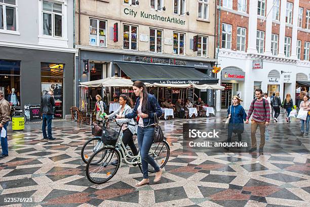 People Walking In Copenhagen City Center Stock Photo - Download Image Now - Copenhagen, Retail, Shopping