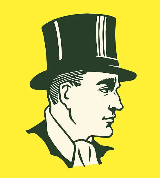 Vector illustration of Man Wearing a Top Hat