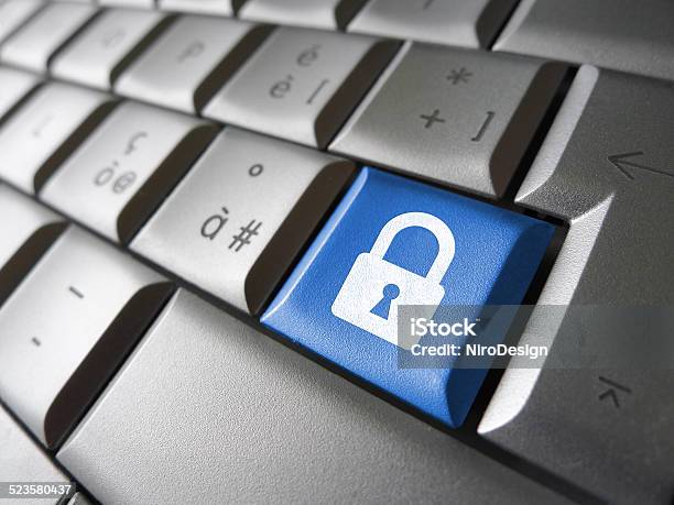 Computer Data Security Key Stock Photo - Download Image Now - Lock, Accessibility, Antivirus Software