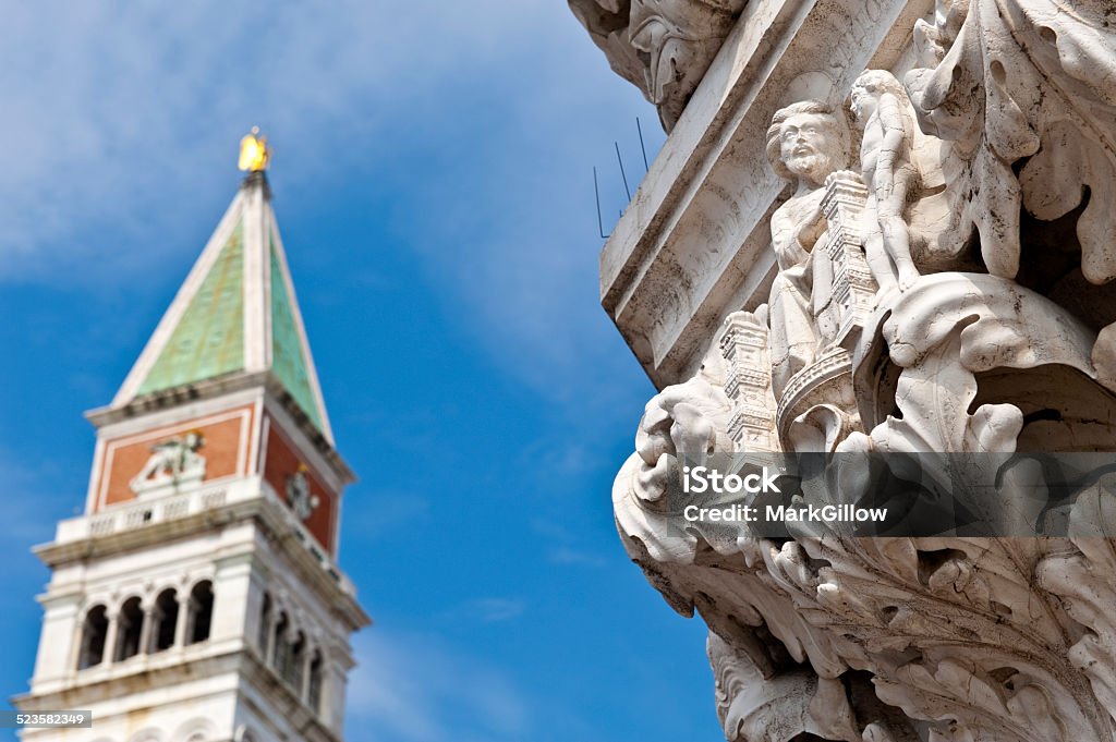 Campanile San Marco square in Venice A view of the Campanile bell tower in San Marco square in Venice Italy Arch - Architectural Feature Stock Photo