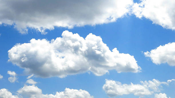 Photo of Storybook Puffy Blue and White Cloudscape