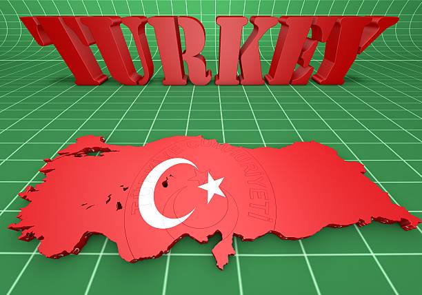 istock map illustration of Turkey with flag 523582863