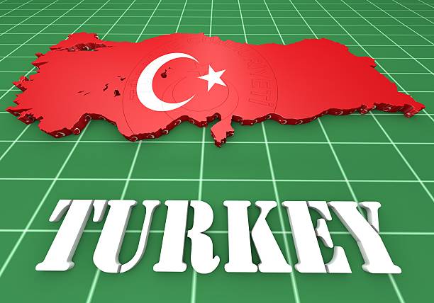istock map illustration of Turkey with flag 523582909