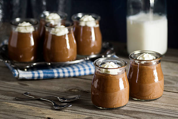 istock Homemade Chocolate Pudding with Whipped Cream 523584009