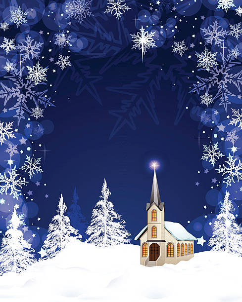 illustrazioni stock, clip art, cartoni animati e icone di tendenza di chiesa - church in the snow