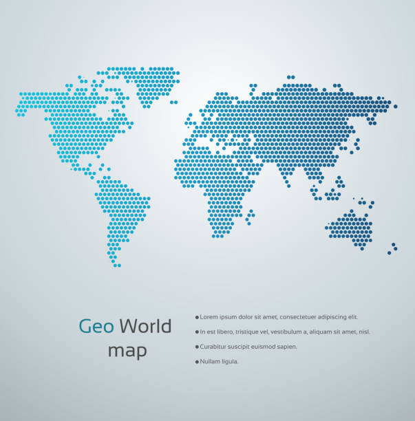 illustrazioni stock, clip art, cartoni animati e icone di tendenza di geometrico mappa del mondo - nord europeo