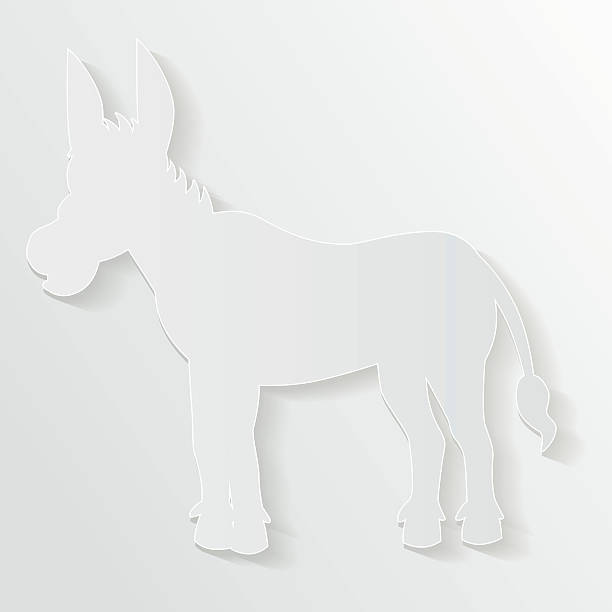 paper donkey silhouette of a donkey in paper cut style mexican mule stock illustrations