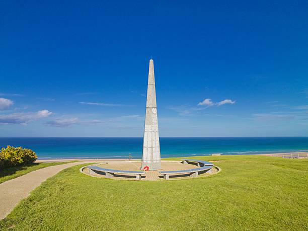 istock US First Division Infantry Memorial, Omaha Beach 523614229
