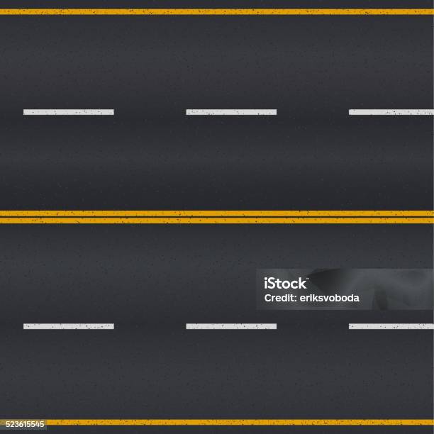 Asphalt Road Stock Illustration - Download Image Now - Dividing Line - Road Marking, Yellow, Asphalt
