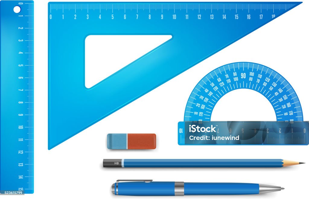 Class Instrument Ruler Shapes Ruler Instruments Stock Illustration - Download Image Now - Blue ...