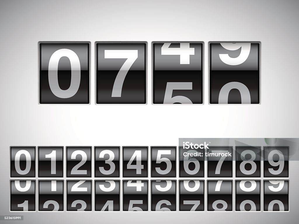 Counter. Counter with all numbers on white background. Checkout stock vector
