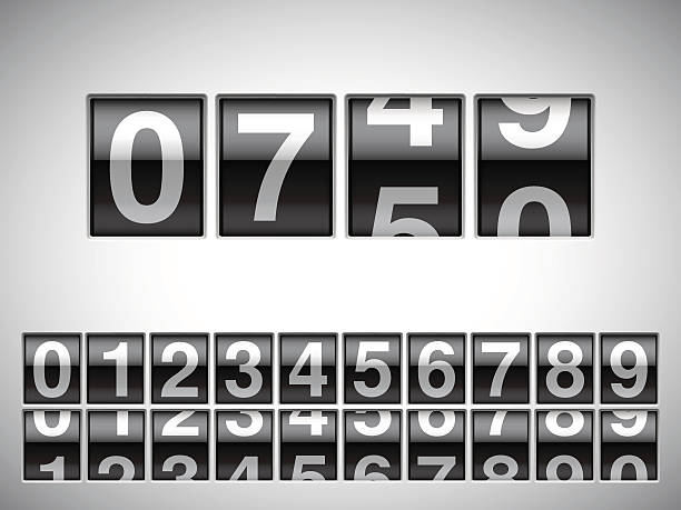 Counter. Counter with all numbers on white background. number machine stock illustrations