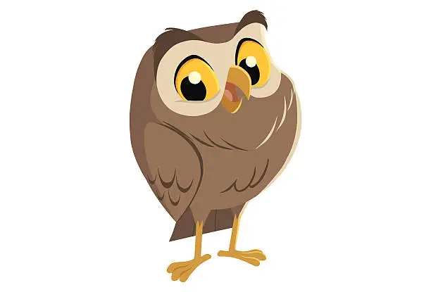 Vector illustration of Happy Owl Smiling