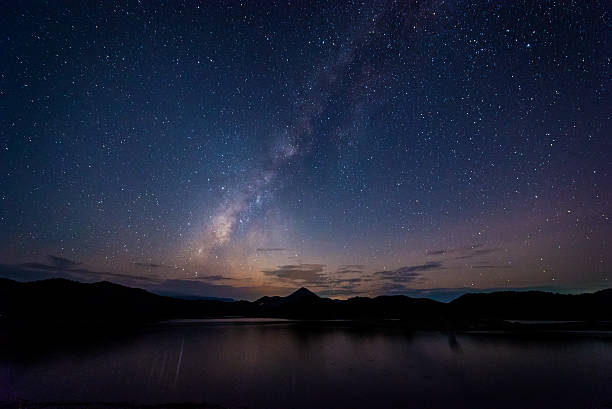 istock milky way after sunset in  River mountain 523616735