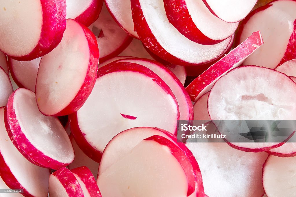 sliced red radishes sliced red radishes closeup shot Agriculture Stock Photo