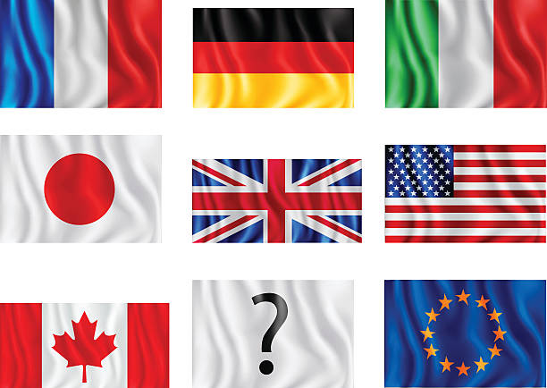g8 иконки набор - flag european union flag g8 italy stock illustrations