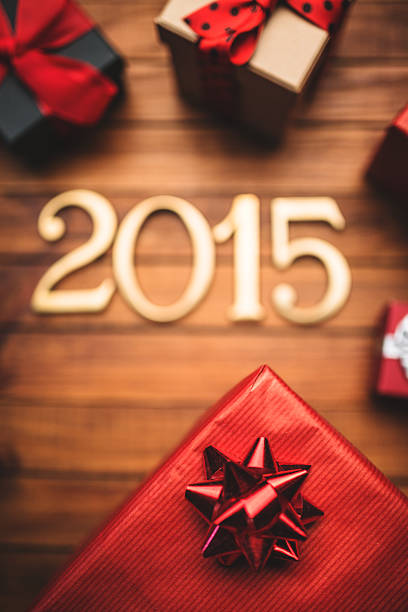istock Gold 2015 New year text on christmas decoration 523618715