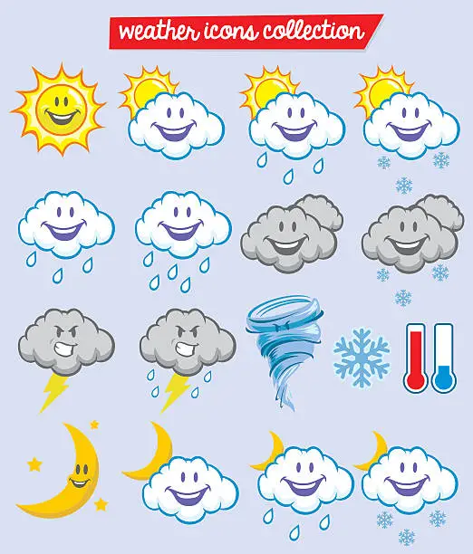 Vector illustration of weather characters