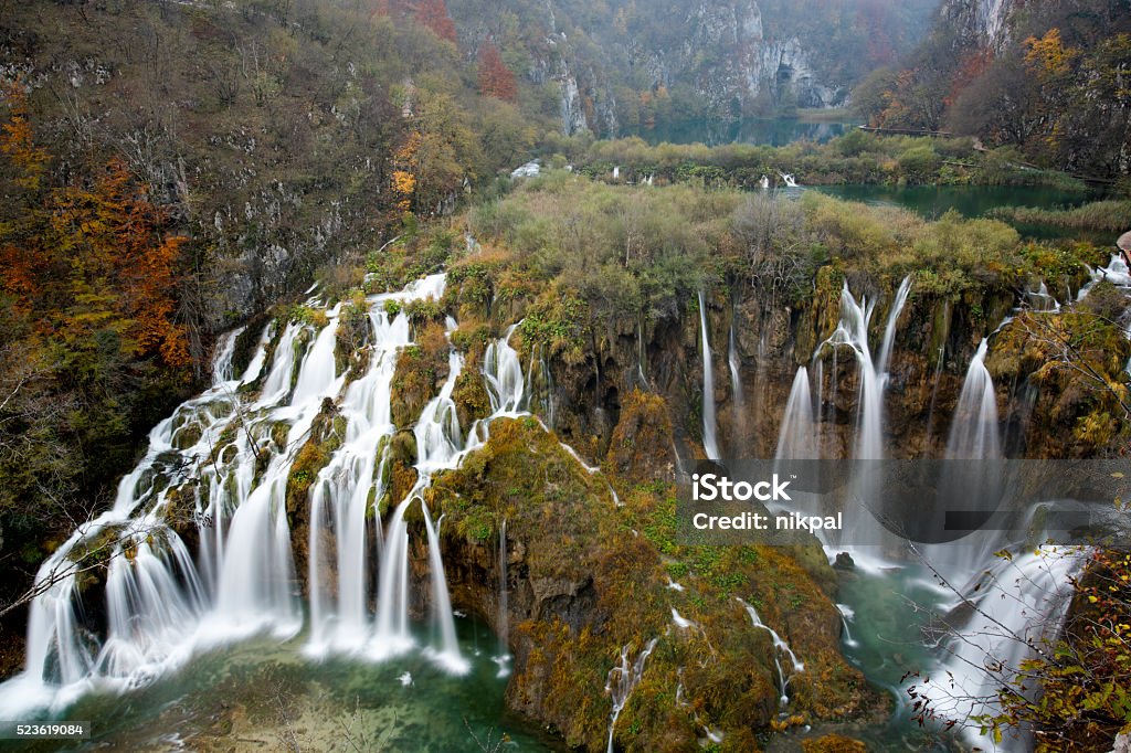 Plitvička Main Waterfalls Autumn Main Waterfalls in Autumn at Plitvička Jezera Croatia Autumn Stock Photo