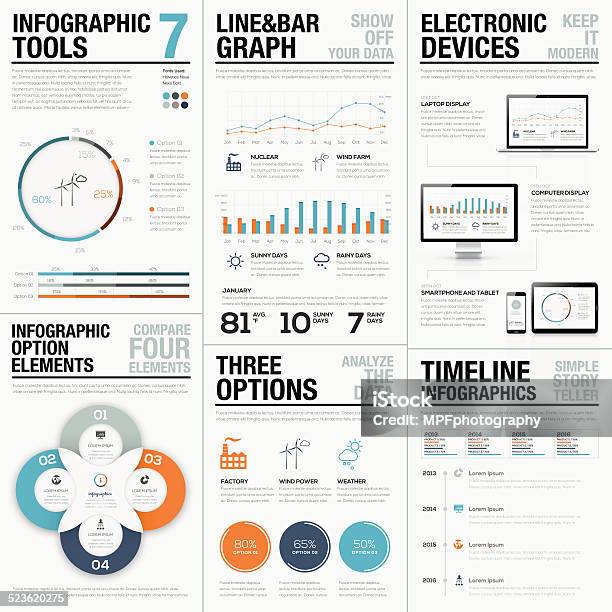 Infographic Statistics Business Vector Icons And Elements Stock Illustration - Download Image Now