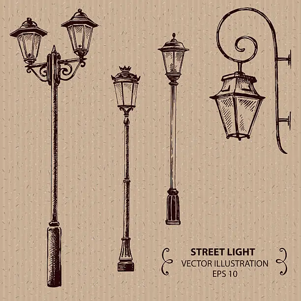 Vector illustration of Street lights
