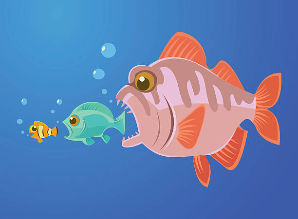 Ilustración de Grandes Pescado Comer Peces Pequeños Ilustración De Vectores  De Dibujos Animados Planos y más Vectores Libres de Derechos de Alimento -  iStock