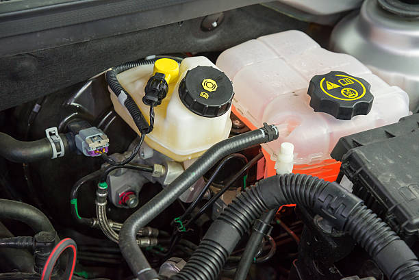 istock Details of a new car engine 523623042