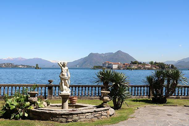 Spring at Lake Maggiore in Italy view to Isola Bella