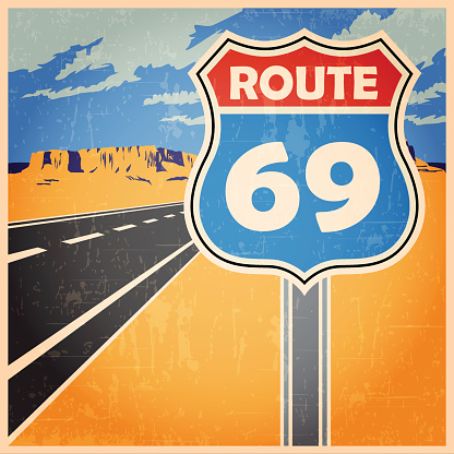 stylized vector illustration on the theme of road, transportation and travel