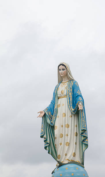 istock Mary, Blessed Virgin, Saint, balck sky background 523631341