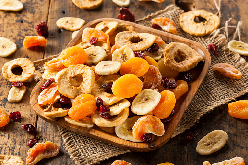 Organic Healthy Assorted Dried Fruit on a Plate