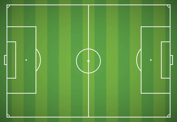 Football field Gradient and transparent effect used. soccer pitch stock illustrations