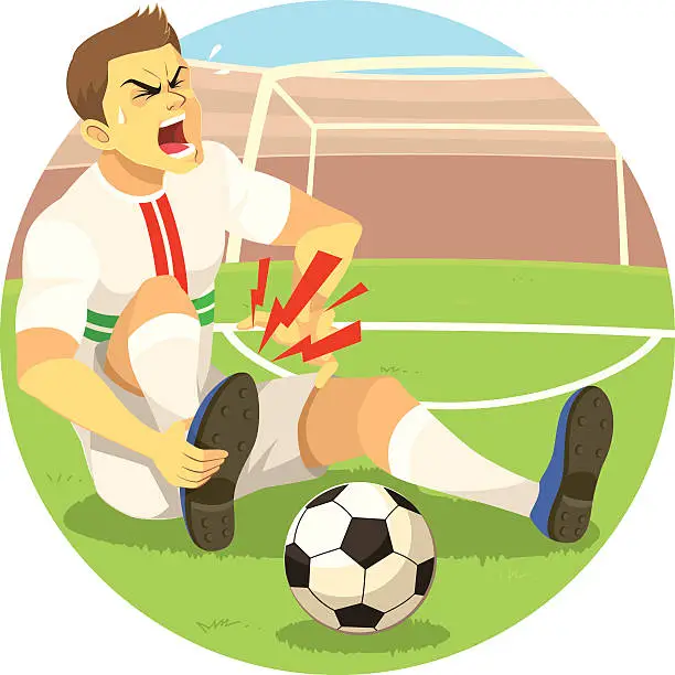 Vector illustration of Injured Soccer Player