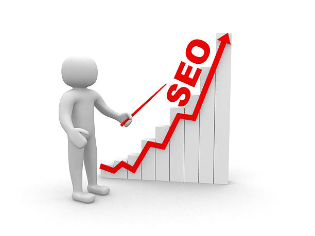 istock 3d man - person and graph. SEO concept. 523635295