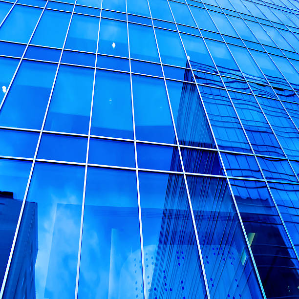 istock turquoise abstract wall of modern business office 523635313