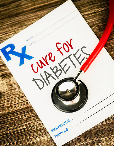 istock Prescription form written with Cure for Diabetes 523636043