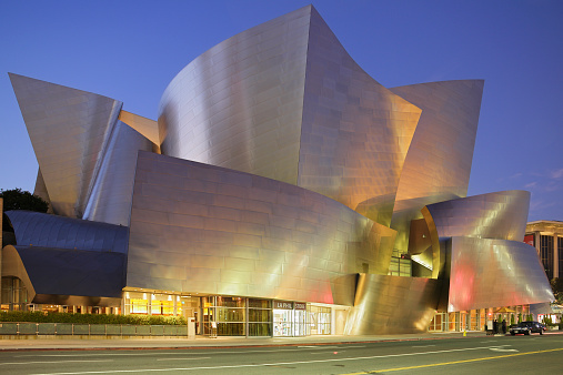 Los Angeles, USA - November 9, 2014: Walt Disney Concert Hall, designed by Frank Gehry and opened in 2003, is one of the four halls of the Los Angeles Music Center. It is home to the Los Angeles philharmonic orchestra and the Los Angeles master chorale.