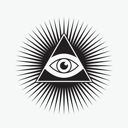 All seeing eye symbol, star shape