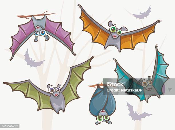 Set Of Bats Stock Illustration - Download Image Now - Animal, Animal Body Part, Animal Eye