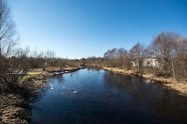 istock River and trees, autumn landscape 523648707