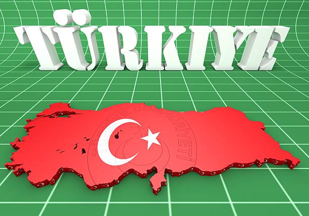 istock map illustration of Turkey with flag 523649229