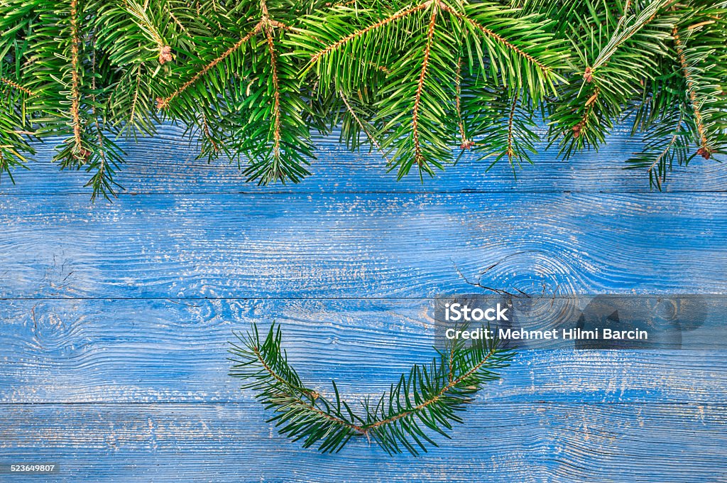 Christmas decoration Christmas fir tree on wooden background Backgrounds Stock Photo