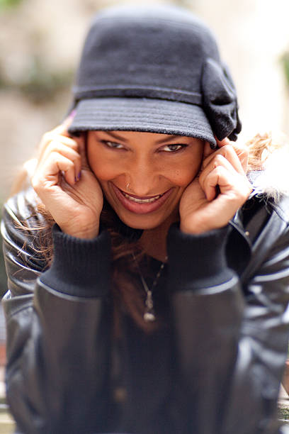 istock Smiling girl with hat 523649833