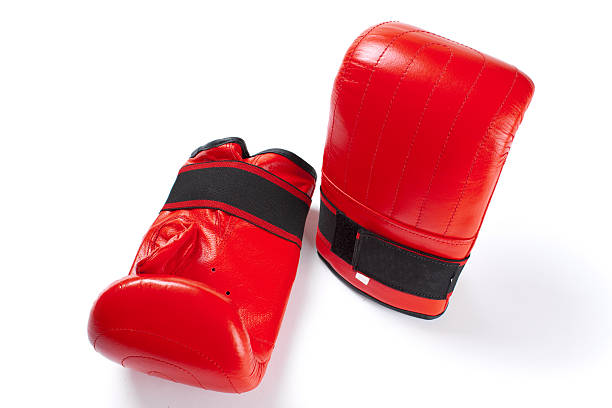 istock Red boxing gloves isolated on white 523650045