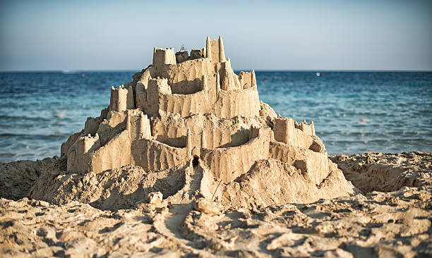 istock Huge sandcastle on the beach 523651357