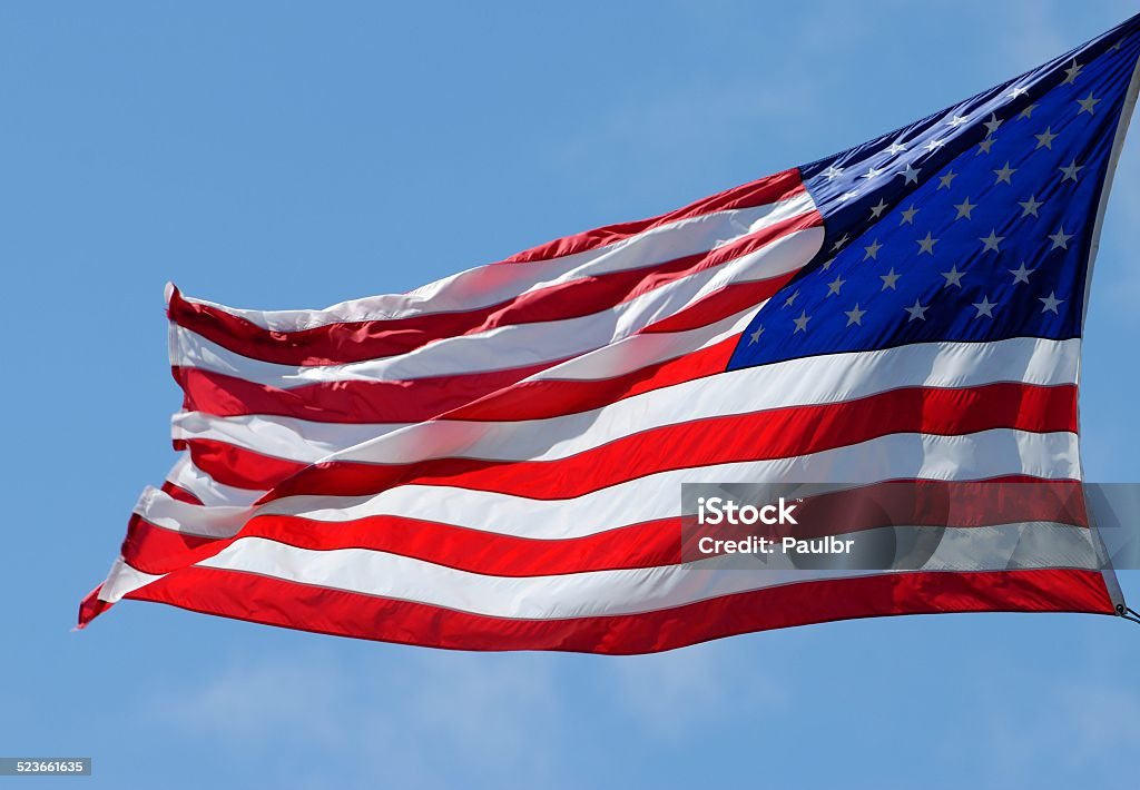 American Flag American Flag waving in the wind. American Culture Stock Photo