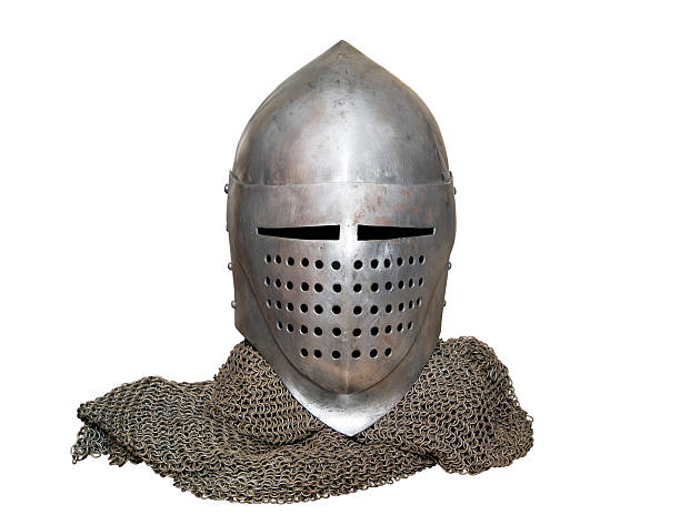 istock old knight's helmet and chainmail 523661803
