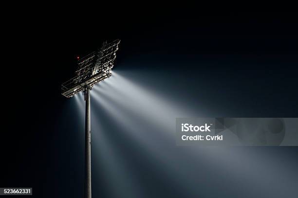 Stadium Lights From Behind Right Wiev Stock Photo - Download Image Now - Baseball - Ball, Floodlight, Soccer