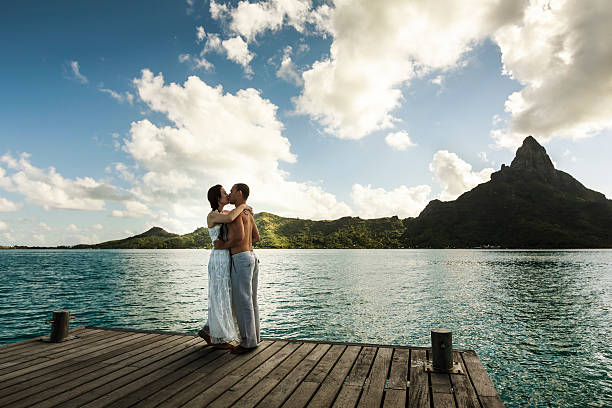 istock Young Couple Celebrating a Polynesian Wedding in Bora Bora 523663475
