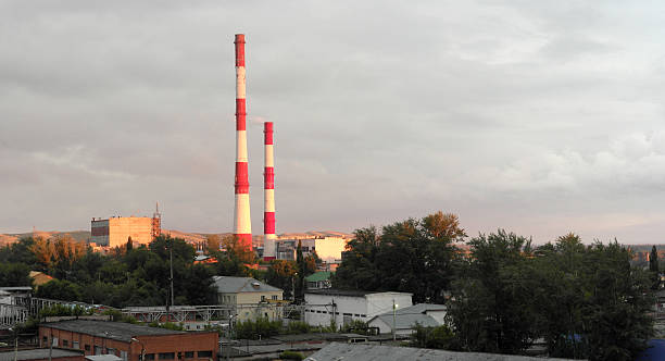 istock Evening industrial landscape 523663485